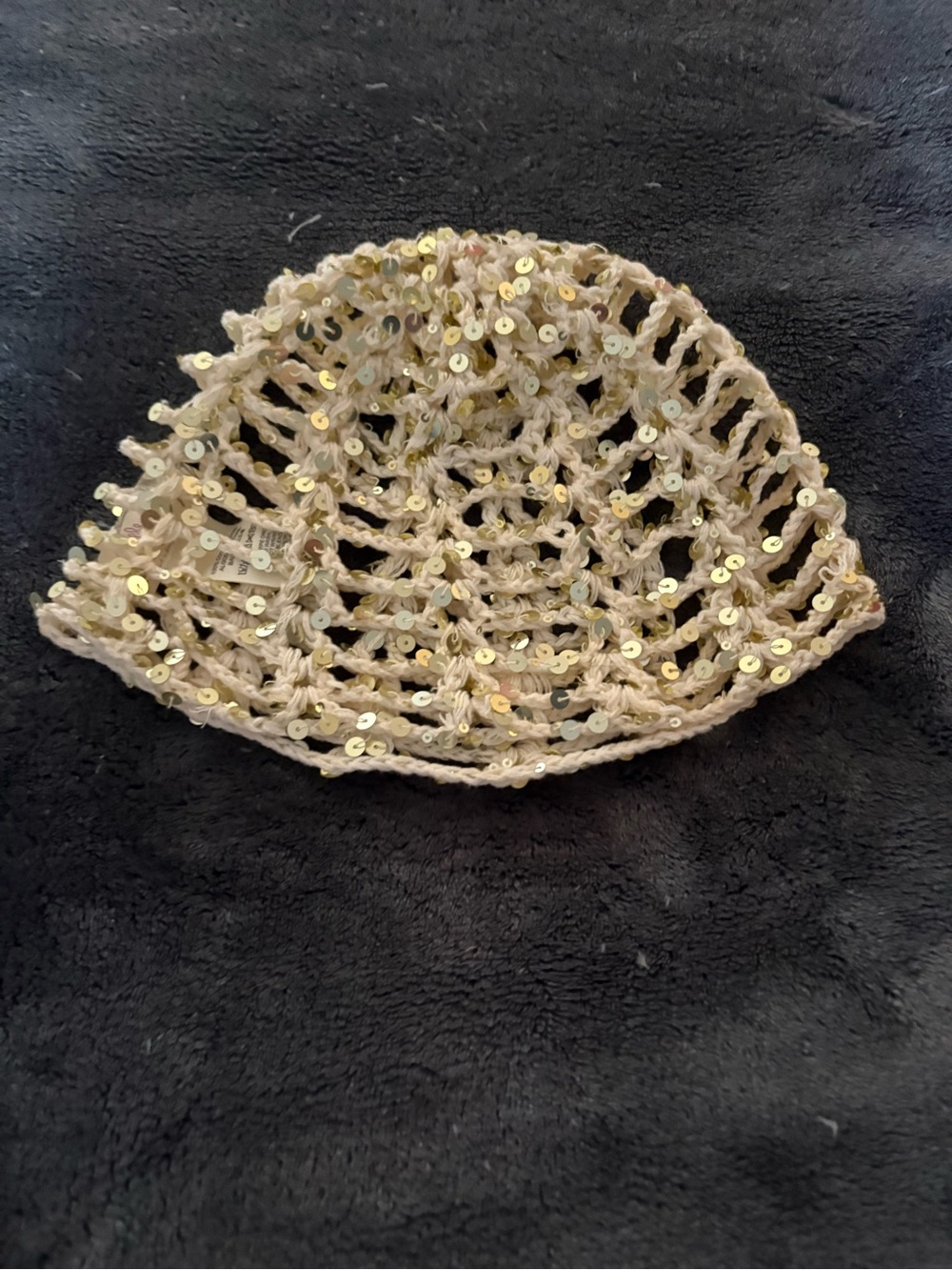 Ivory Mila Sequin Disco Crochet Skull Cap free people